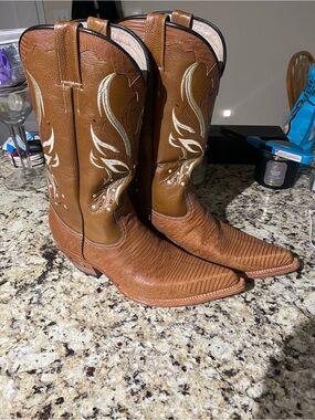 Men's Brown Embroidered Western Cowboy Boots